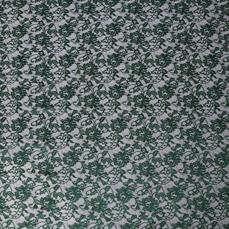 Forest Green Floral Lace Fabric, 110 cm Width, Synthetic Material from Indonesia-D21131 - Regal Fabrics