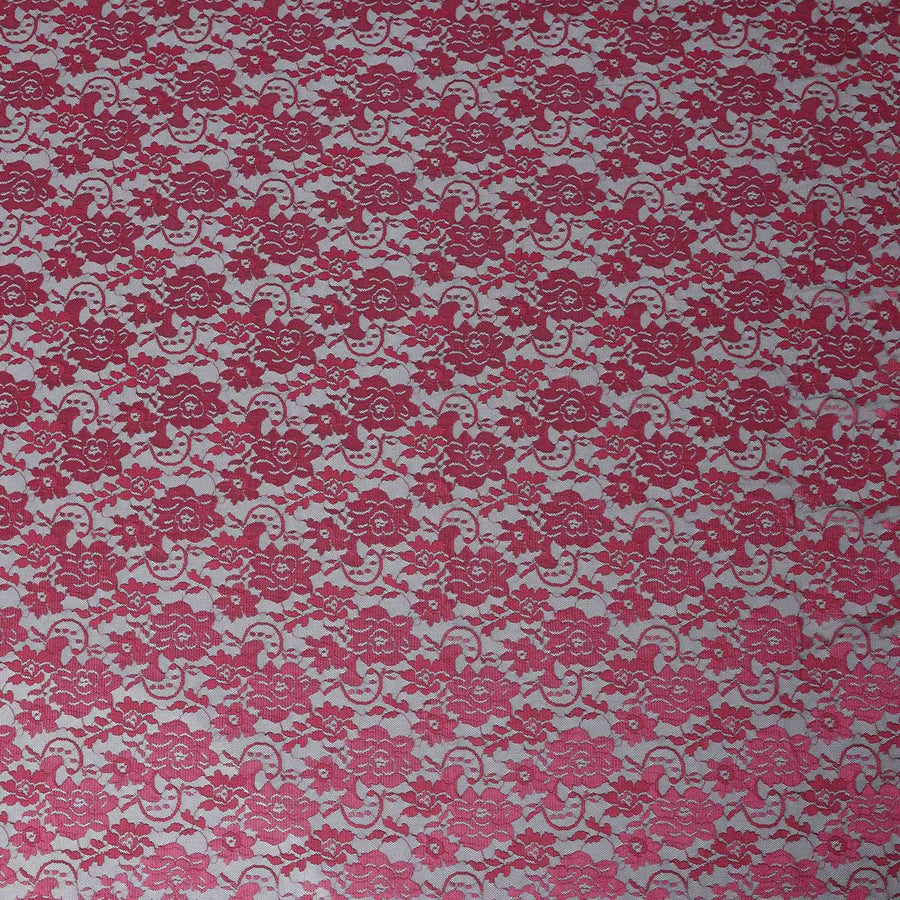 قماش دانتيل زهري أحمر غامق، عرض 110 سم، مادة صناعية من إندونيسيا-D21132