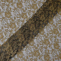 Golden Yellow Floral Lace Fabric, 110 cm Width, Synthetic Material from Indonesia-D21134