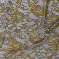 Golden Yellow Floral Lace Fabric, 110 cm Width, Synthetic Material from Indonesia-D21134