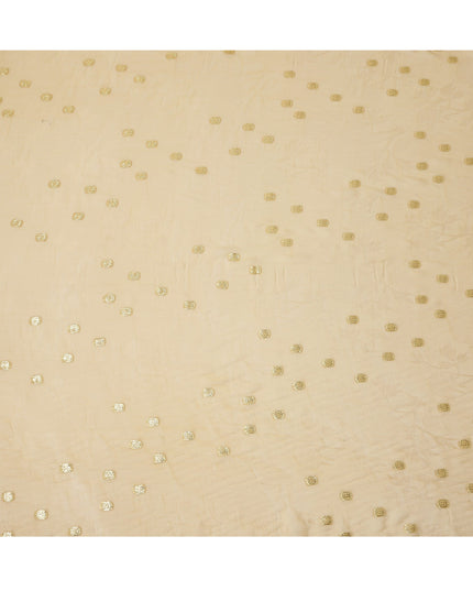 Gold Silk Chiffon Fabric with Metallic Lurex, 110 cm Width, Made in South Korea-D21138