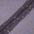 قماش شيفون حرير باللون الرمادي اللافندر مع نقاط لوريكس ذهبية معدنية، عرض 110 سم، صنع في كوريا الجنوبية-D21140