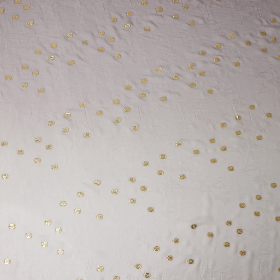 قماش شيفون حرير رمادي فاتح مع لوركس ذهبي معدني، عرض 110 سم، صنع في كوريا الجنوبية-D21146