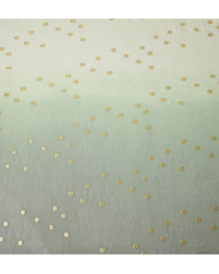 Sage Green Silk Chiffon Fabric with Metallic Lurex, 110 cm Width, Ombre Design, Made in South Korea-D21148