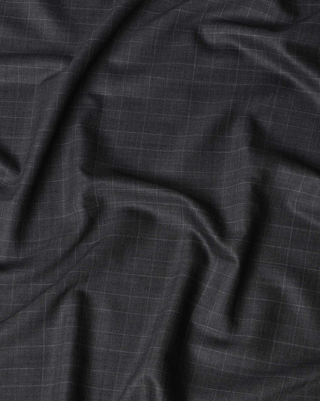 Charcoal Grey SCABAL Super 140's Wool and Cashmere Suiting Fabric - 3.5 Meters, 150 cm Width, Made in the UK-D21251