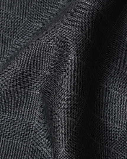 Charcoal Grey SCABAL Super 140's Wool and Cashmere Suiting Fabric - 3.5 Meters, 150 cm Width, Made in the UK-D21251