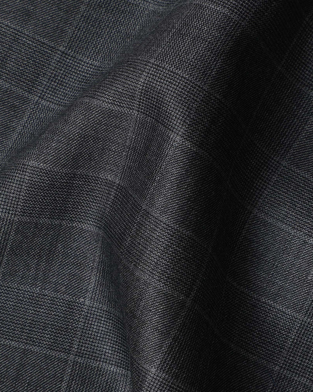 Charcoal Grey SCABAL Super 140's Wool and Cashmere Suiting Fabric - 3.5 Meters, 150 cm Width, Made in the UK-D21251