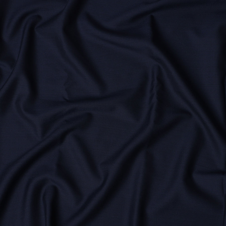 قماش بدلة من الصوف والحرير من SCABAL Super 150 باللون الأزرق الداكن - 3.5 متر، عرض 150 سم، صنع في المملكة المتحدة - D21252