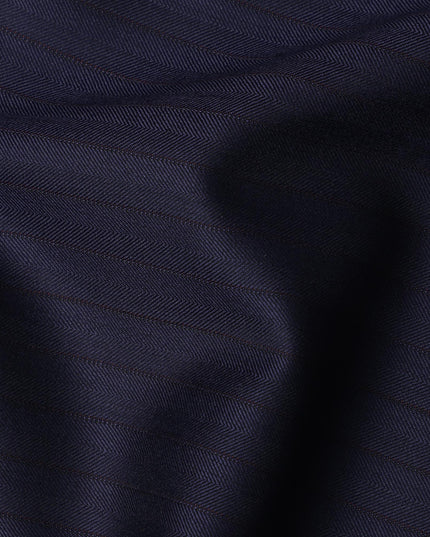 Navy Blue SCABAL Super 150's Wool and Silk Suiting Fabric - 3.5 Meters, 150 cm Width, Made in the UK-D21254