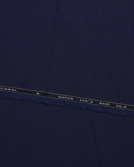 Royal Blue SCABAL Super 150's Wool and Silk Suiting Fabric - 3.5 Meters, 150 cm Width, Made in the UK-D21255