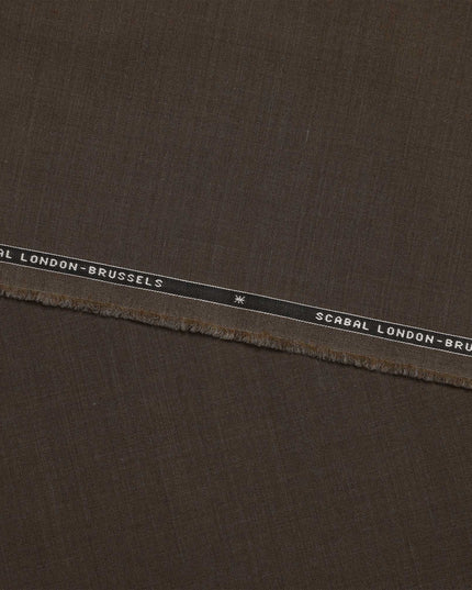 Brown SCABAL Super 150's All Wool Suiting Fabric - 3.5 Meters, 150 cm Width, Made in the UK-D21256