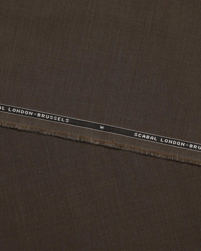 Brown SCABAL Super 150's All Wool Suiting Fabric - 3.5 Meters, 150 cm Width, Made in the UK-D21256