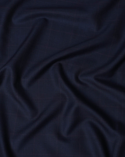 Navy SCABAL Super 150's Wool and Silk Suiting Fabric - 3.5 Meters, 150 cm Width, Made in the UK-D21257