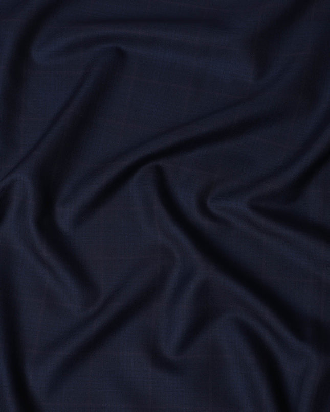 Navy SCABAL Super 150's Wool and Silk Suiting Fabric - 3.5 Meters, 150 cm Width, Made in the UK-D21257