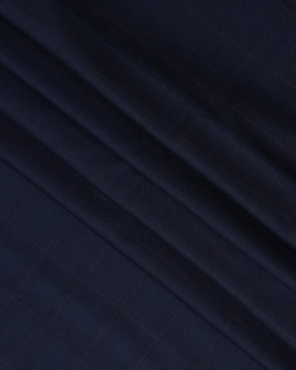 Navy SCABAL Super 150's Wool and Silk Suiting Fabric - 3.5 Meters, 150 cm Width, Made in the UK-D21257