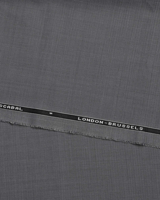 Light Grey SCABAL Super 140's All Wool Suiting Fabric - 3.5 Meters, 150 cm Width, Made in the UK-D21258