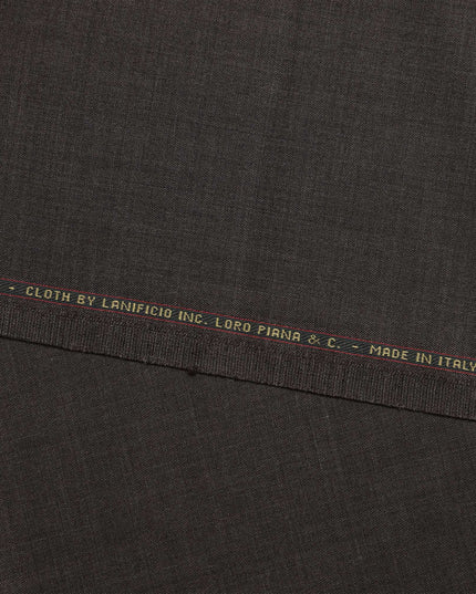 Olive Brown LOROPIANA Super 150's All Wool Suiting Fabric - 3.50 Meters, 150 cm Width, Made in Italy-D21259