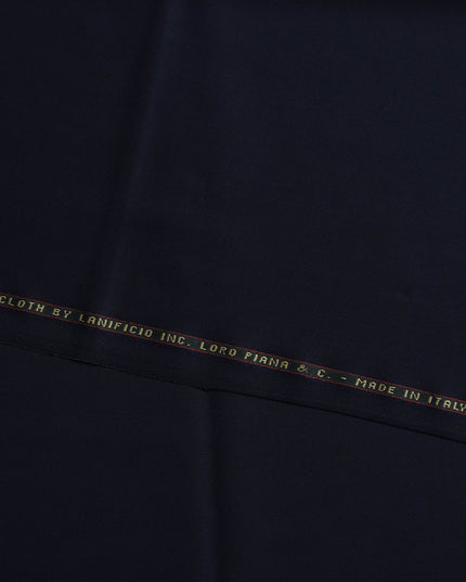 Classic Navy LOROPIANA Super 150's All Wool Suiting Fabric - 3.5 Meters, 150 cm Width, Made in Italy-D21261