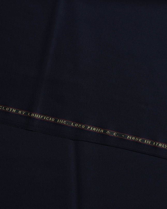 Classic Navy LOROPIANA Super 150's All Wool Suiting Fabric - 3.5 Meters, 150 cm Width, Made in Italy-D21261