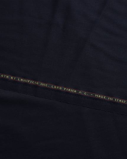 Midnight Blue LOROPIANA Super 150's All Wool Suiting Fabric - 3.5 Meters, 150 cm Width, Made in Italy-D21262