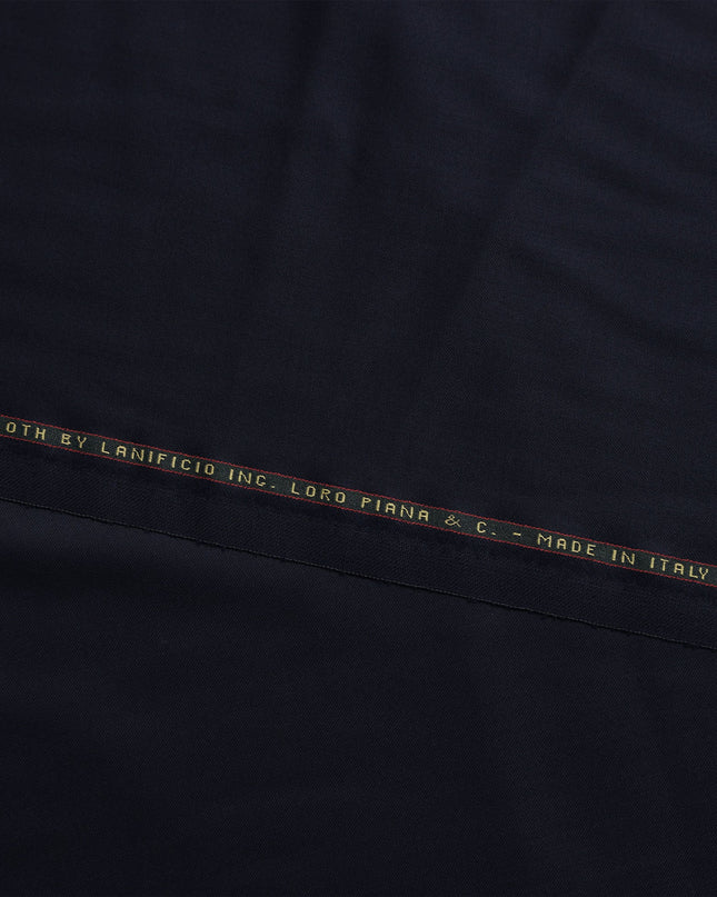 Midnight Blue LOROPIANA Super 150's All Wool Suiting Fabric - 3.5 Meters, 150 cm Width, Made in Italy-D21262