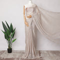 Champagne Metallic French Chantilly Lace Fabric with Stone Work, 5.5 Meters, 110 cm Width-EC-402-0021458 Regal Fabrics