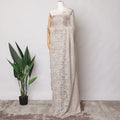 Champagne Metallic French Chantilly Lace Fabric with Stone Work, 5.5 Meters, 110 cm Width-EC-402-0021458 Regal Fabrics