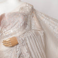 Champagne Metallic French Chantilly Lace Fabric with Stone Work, 5.5 Meters, 110 cm Width-EC-402-0021458 Regal Fabrics