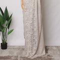 Champagne Metallic French Chantilly Lace Fabric with Stone Work, 5.5 Meters, 110 cm Width-EC-402-0021458 Regal Fabrics