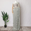 Soft Mint Metallic French Chantilly Lace Fabric with Stone Work, 5.5 Meters, 110 cm Width-EC-402-0021472 Regal Fabrics