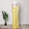 Yellow and White Ombre French Chantilly Lace Fabric with Stone Work, 5.5 Meters, 110 cm Width-EC-402-0021481 Regal Fabrics