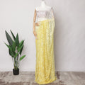 Yellow and White Ombre French Chantilly Lace Fabric with Stone Work, 5.5 Meters, 110 cm Width-EC-402-0021481 Regal Fabrics