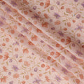 Peach Cotton Linen Fabric with Multicolor Floral Print – 110 cm Width-D21558