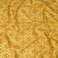 Yellow Floral Cotton Lawn Fabric with Intricate Traditional Motifs – 110 Cms Wide-D21562