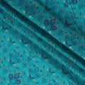 Turquoise Floral Cotton Lawn Fabric with Indian Traditional Patterns – 110 Cms Wide-D21564