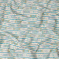 White Cotton Lawn Fabric with Blue and Green Geometric Pattern – 110 Cms Wide-D21572