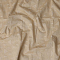 Beige Cotton Voile Embroidery Fabric with Geometric Pattern – 110 cm Width-D21573