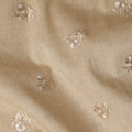 Beige Cotton Voile Embroidery Fabric with Floral Motifs – 110 cm Width-D21575