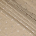 Beige Cotton Voile Embroidery Fabric with Floral Motifs – 110 cm Width-D21575