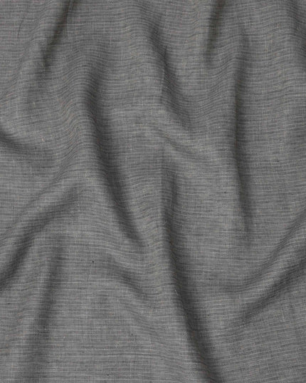 Grey Pure Linen Fabric with Herringbone Design, 60 Lea, 150 cm Width