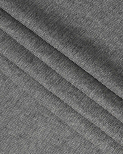 Grey Pure Linen Fabric with Herringbone Design, 60 Lea, 150 cm Width