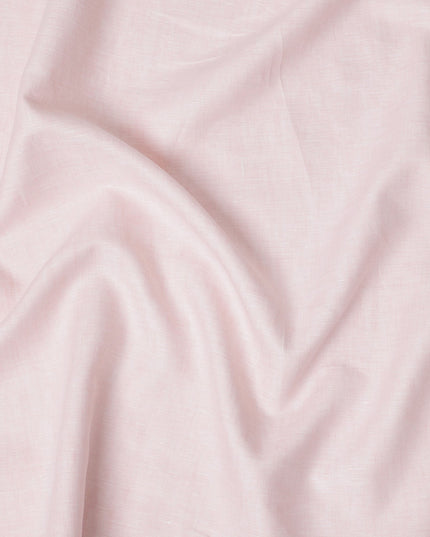 Soft Pink Pure Linen Fabric with Subtle Textured Finish, 60 Lea, 150 cm Width