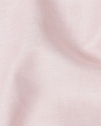 Soft Pink Pure Linen Fabric with Subtle Textured Finish, 60 Lea, 150 cm Width