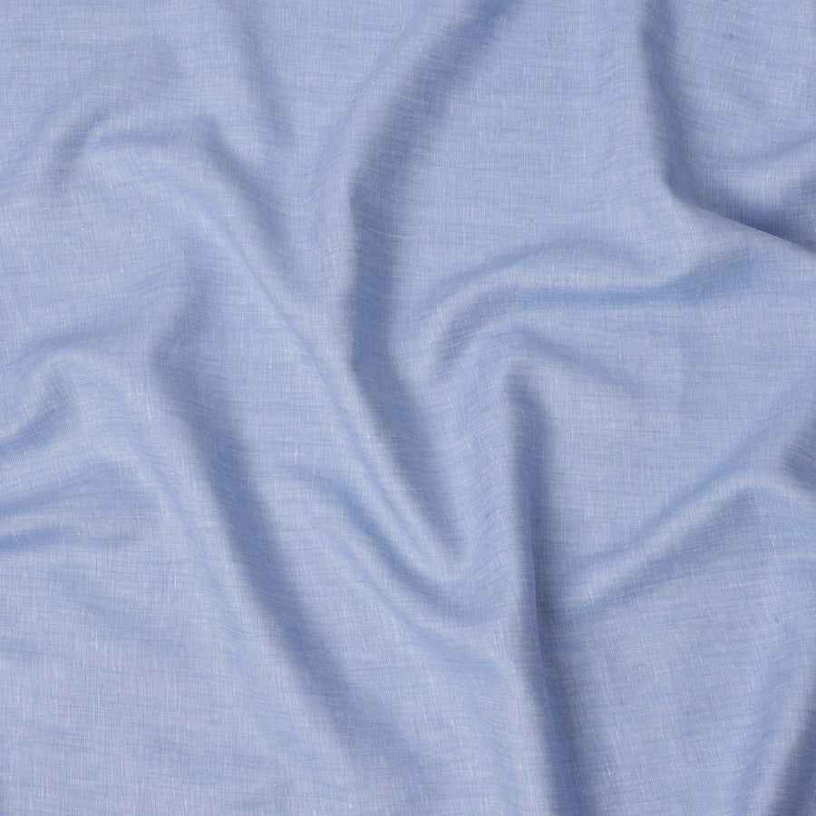 قماش كتان نقي باللون الأزرق الفاتح مع لمسة نهائية طبيعية، 60 ليا، عرض 150 سم - D21650