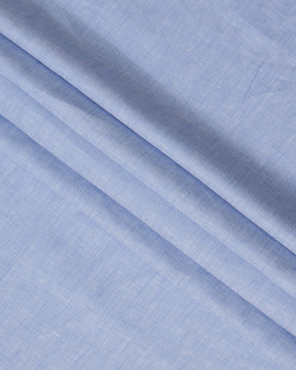 Light Blue Pure Linen Fabric with Natural Textured Finish, 60 Lea, 150 cm Width