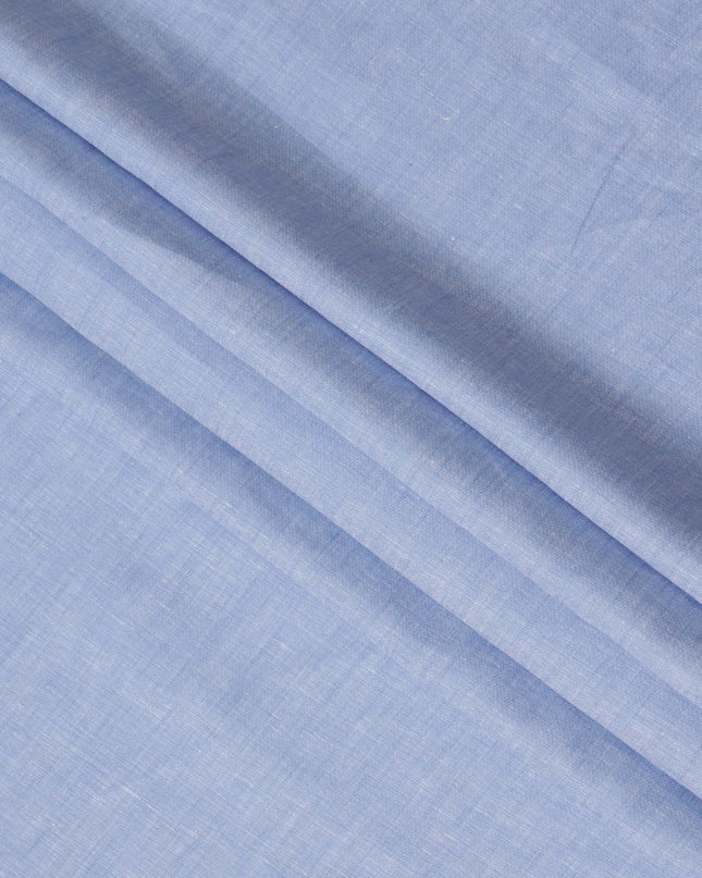 Light Blue Pure Linen Fabric with Natural Textured Finish, 60 Lea, 150 cm Width