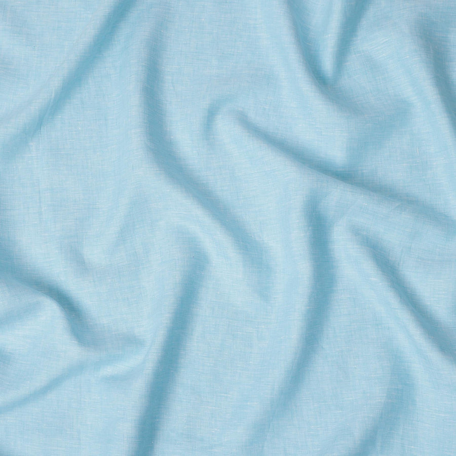 قماش كتان نقي باللون الأزرق السماوي بلمسة نهائية ناعمة الملمس، 60 ليا، عرض 150 سم - D21651