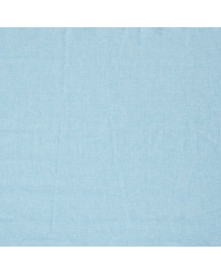 Sky Blue Pure Linen Fabric with Smooth Textured Finish, 60 Lea, 150 cm Width