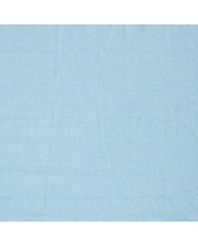 Sky Blue Pure Linen Fabric with Smooth Textured Finish, 60 Lea, 150 cm Width