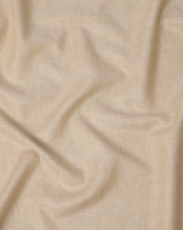 Beige Pure Linen Fabric with Natural Textured Finish, 60 Lea, 150 cm Width